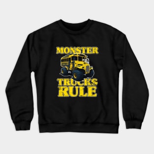 Monster Trucks Rule School Bus Monster Jam Crewneck Sweatshirt